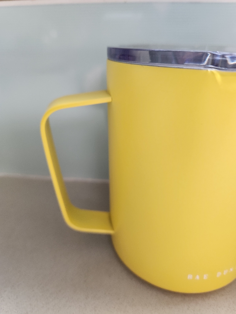 Rae Dunn "On Lake Time" Insulated Stainless Steel Mug ~YELLOW 12 oz. **NEW - Picture 3 of 8